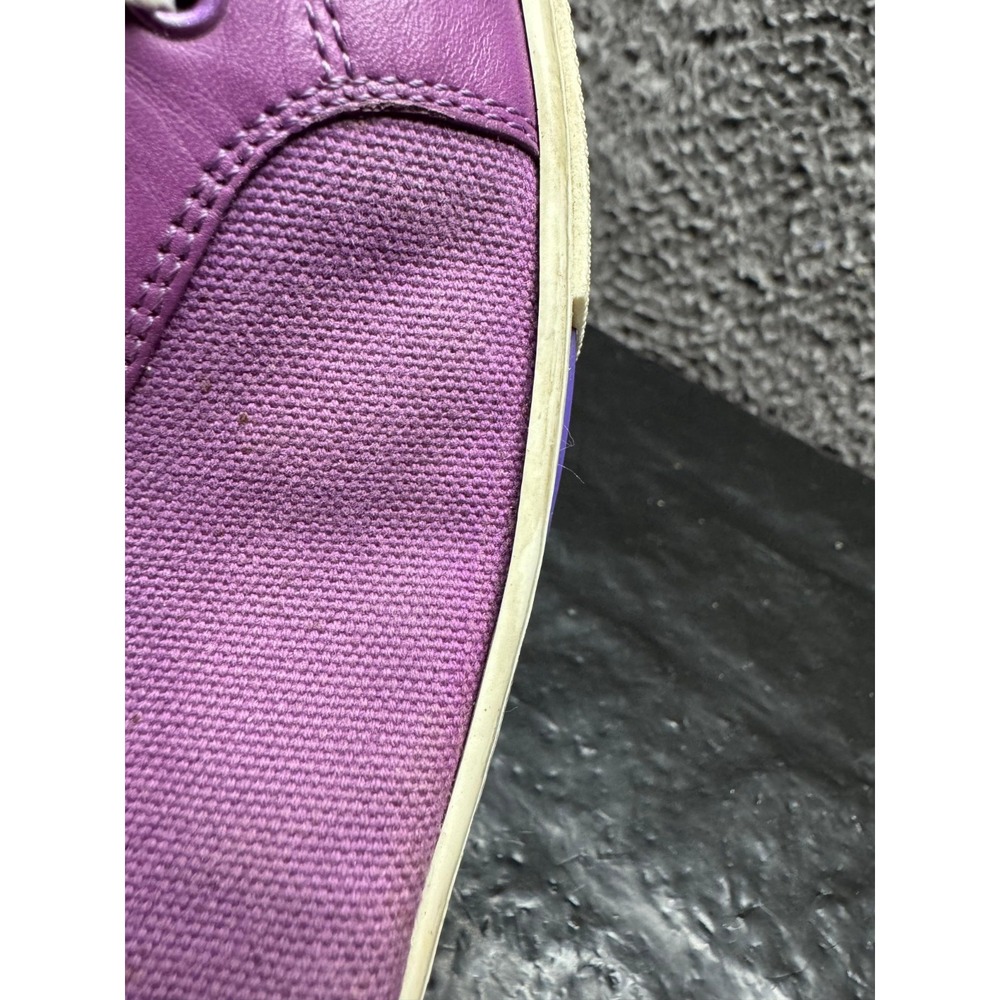 Louis Vuitton Canvas Leather Lace-Up High Top Sneakers Purple Women Size 36.5 EU - Picture 10 of 13